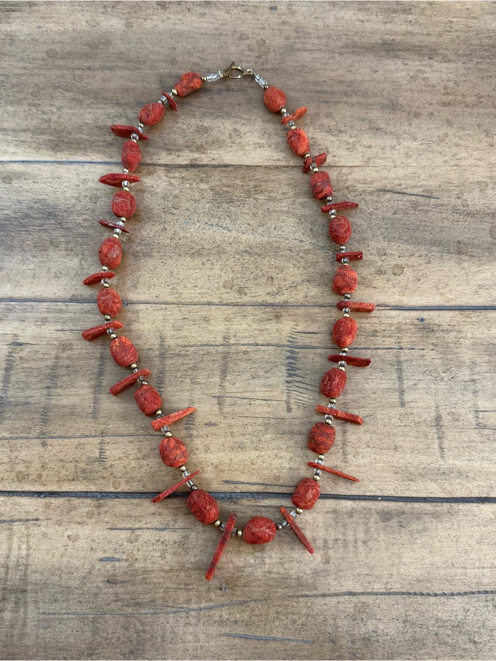 Red Coral Beaded Necklace - Women's Jewelry